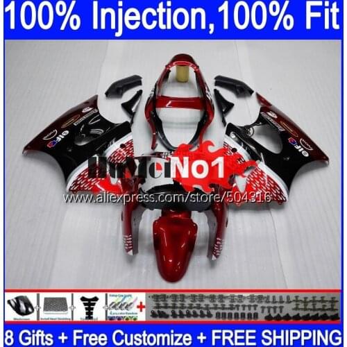 Injection For KAWASAKI 600CC ZZR600 ZX600CC 05 06 07 08 Red Black 76MC.150 ZZR-600 ZZR 600 CC 2005 2006 2007 2008 Fairing