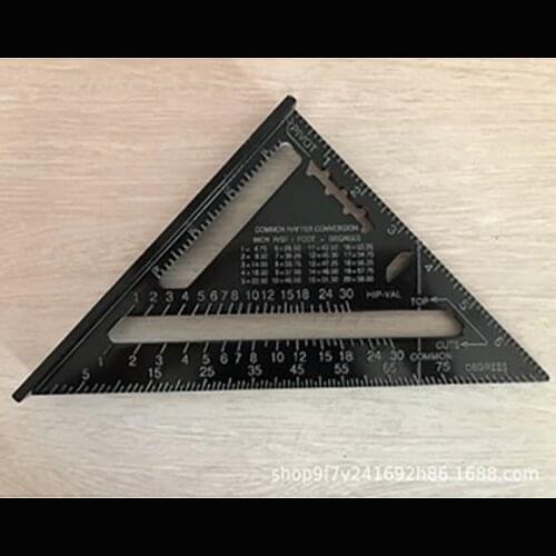Measuring tools 7 inch aluminum profile multi-function angle ruler triangle black woodworking triangle ruler can be customized