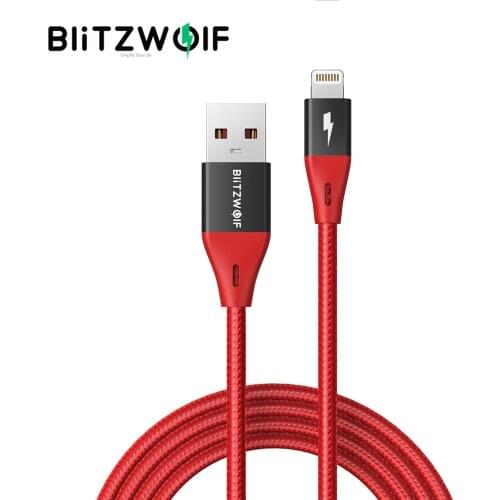 BlitzWolf BW-MF10 Pro 2.4A Lightning to USB Cable With MFi Certified 1.8m/6ft For iPhone Charger Cable Data Transfer Cord