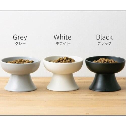 Ceramic pet bowl cat and dog feeding bowl Japanese high-leg ceramic cat food bowl puppy food bowl