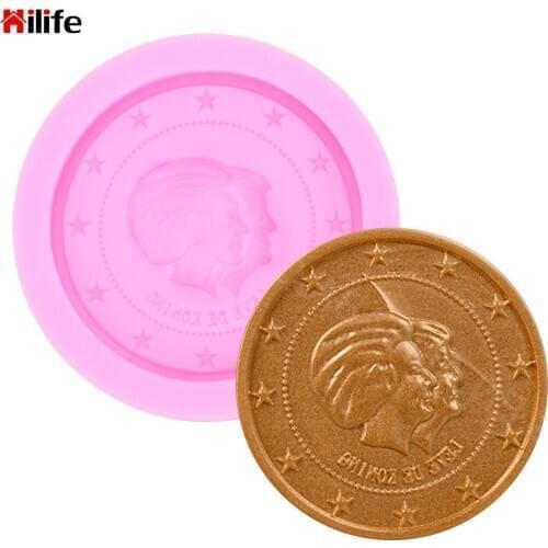 DIY Round Coin Silicone Fondant Molds Cake Decorating Tool Cookie Cake Baking Moulds Sugarcraft Chocolate Candy Mold