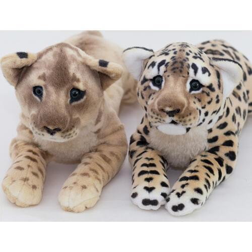 Simulated Leopard Doll Cute Soft Toy Lion Plus Plush Toy Stuffed Animal Animal Doll Jaguar Tiger Doll Girl Love Gift AA60MR