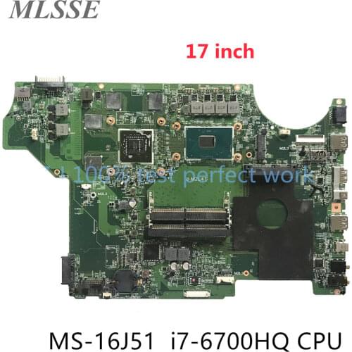 FOR MSI MS-16J51 VER: 1.0 Laptop Motherboard DDR4 With SR2FQ I7-6700HQ 2.6GHZ CPU GTX 960M GPU MB 100% Tested Fast Ship