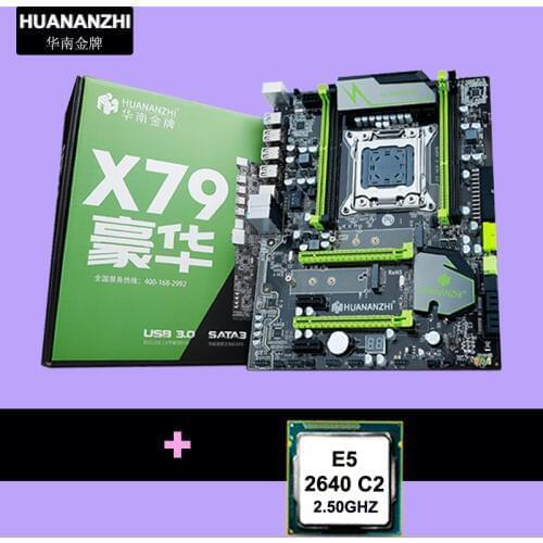 HUANAN ZHI X79 motherboard CPU combos X79 LGA2011 motherboard CPU Xeon E5 2640 2.5GHz PCI-E NVME SSD M.2 port AIDA64 all tested