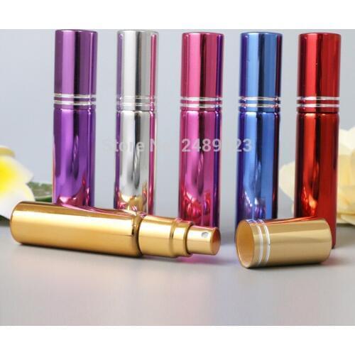 Mini 10ml Fashion UV Glass Perfume Refillable Bottles With Atomizer Empty Spray Parfum Case For Traveler 20pcs/lot