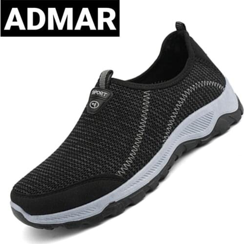 ADMAR Summer Mesh Men Casual Shoes Breathable Sneakers Men Light Slip on Loafers Jogging Walking Shoes Tenis Zapatillas Hombre