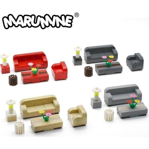 MARUMINE Building Bricks Sofa Set 80PCS 4Colors Compatible with Decool Blocks Model Toys For Kids Gift Children Educational Toys