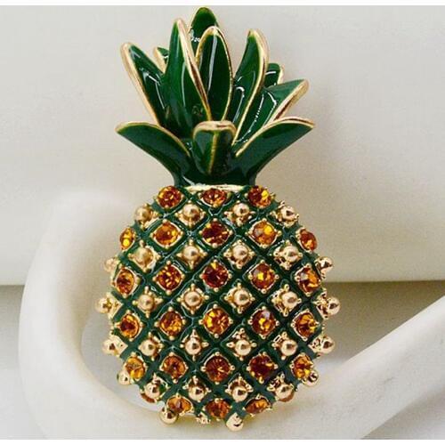 New decorations Southeast Asia style water drill enamel glaze new pineapple retro Brooch girl