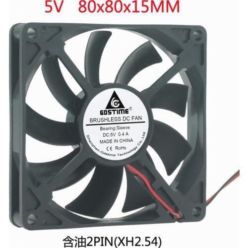 DC 5V 12V 24V Cooling Fan 2pin 8015 8cm 80mm 80*80*15 sleeve bearing silent Brushless