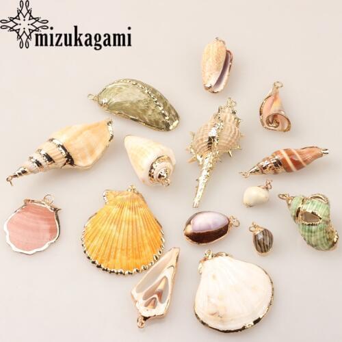 Marine Sea Natural Shell Conch Charms Pendant 10pcs/lot For DIY Fashion Bohemia Jewelry Making Accessories