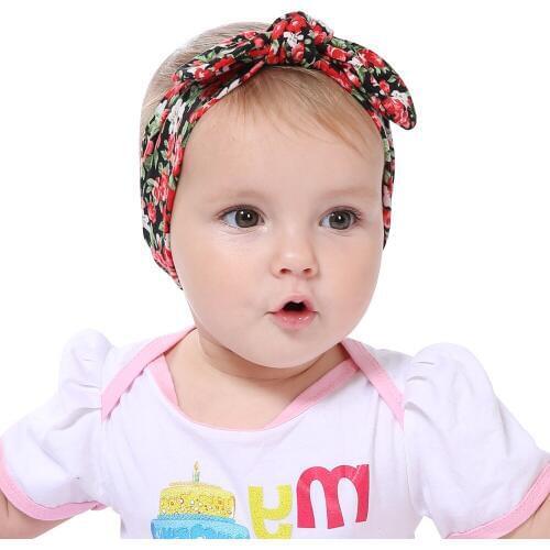 1 Piece MAYA STEPAN Children Print Rabbit Ears Floral Hair Head Band Headdress Baby Newborn Hair Rope Headband Headwear Headwrap