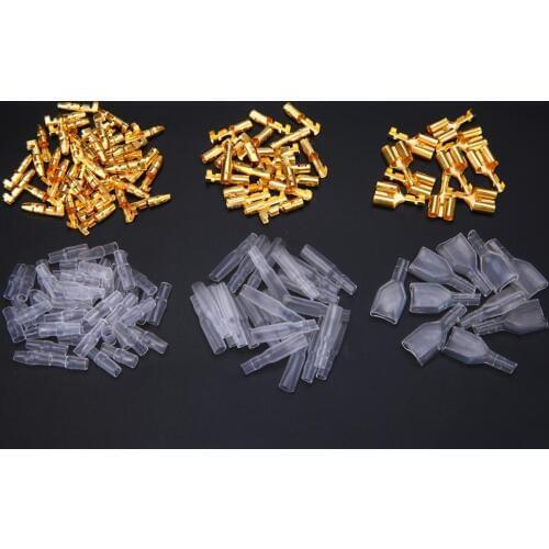 70 Set 3.9mm Bullet Terminal Connectors Male Female Double Motorcycle Bullet Wire Connector Terminals Car Repair Tool