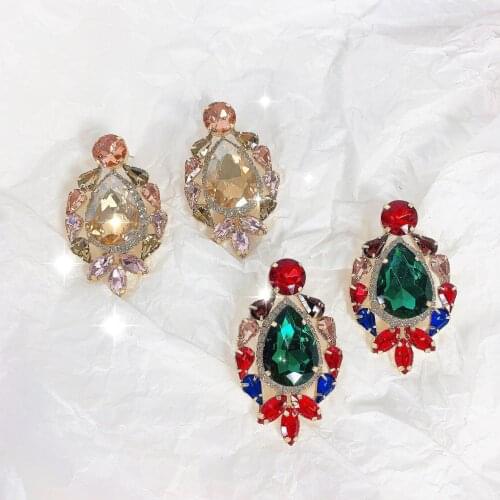 Flower Crystal Earrings for Jewelry classic Luxurious color Bling Crystal long tassel drop Earrings