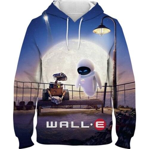 Walle Mens hoodie Spring Autumn New Casual Boy Girl Kids Hooded Sweatshirts 3D Print Harajuku Women Oversized Anime Hoodies