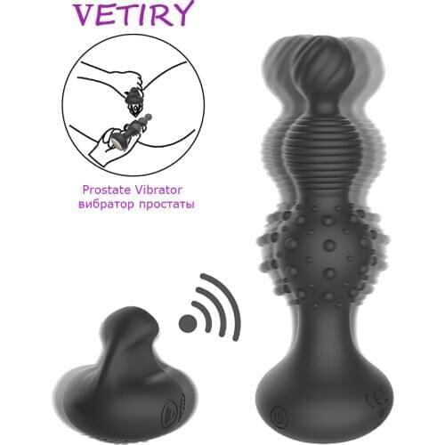 VETIRY 10 Speeds Anal Beads Dildo Vibrator Anal Vibrator Butt Plug Wireless Remote Clitoris Stimulator Prostate Massager Sex Toy