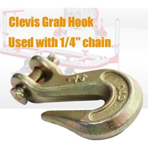 1/4" clevis grab hook car body frame machine clamp chain pulling straightening hook body shop repair collision hand tools