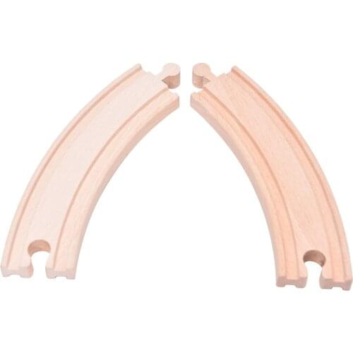 Railway Parts Straight Curve Tracks Fit Thomas Biro Train Toys for Kids Gifts Wooden Train Track Accessories Beech Wood Train