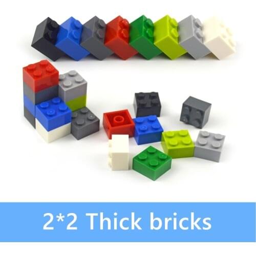 2*2 Dot Thick bricks 100pcs multiple color Educational Creative DIY Bulk Building Blocks Set 3003 2x2 dots classic parts