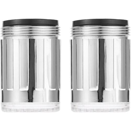 2pcs 7 Color RGB LED Light Water Glow Faucet Tap Head Home Bathroom Decoration Stainless Steel Water Tap Drop Shipping Sale