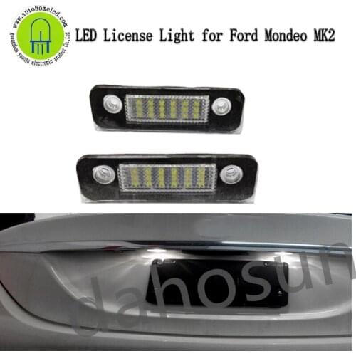 2Pcs Dahosun White LED License Plate Light for Ford Mondeo MK2 Fusion Fiesta Error Free Rear Number Lamp Replacement
