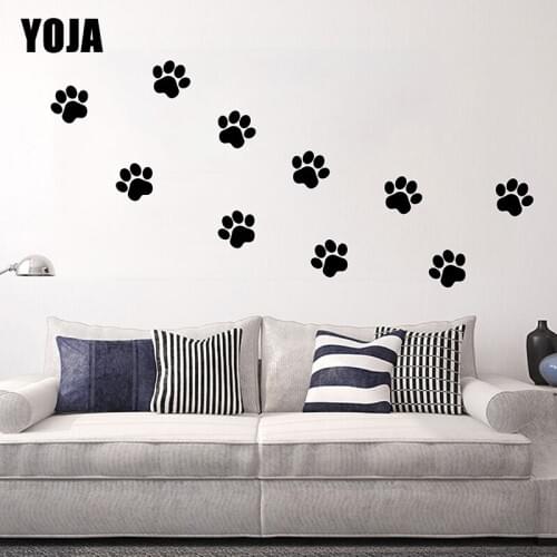 YOJA 5×4.4CM 30PCS Cute Animal Paw Prints Wall Decor Stickers Creative Home Accessories 8WS0009