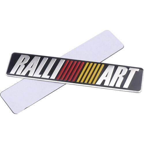 Car Styling 3D Metal Ralliart Badge Emblem Sticker For Mitsubishi Ralliart Asx Lancer Pajero Outlander L200 Delica Eclipse