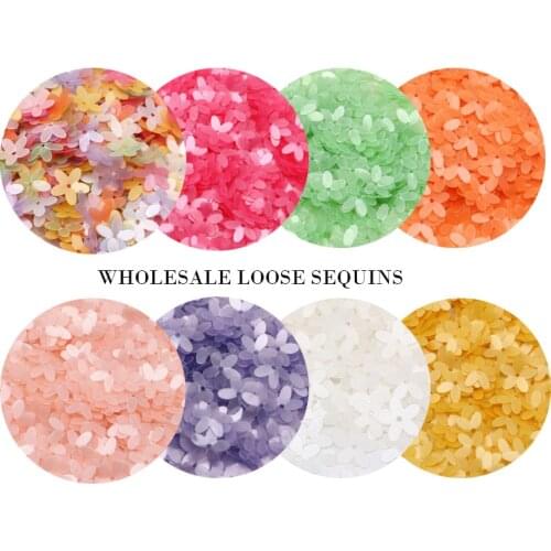 450g Wholesale Loose Sequins Pailettes 10mm Cup Five Finger Flower Sequin Paillette DIY Jewelry Making Garments Sewing Accessory