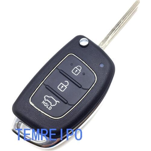 5pcs/lot New flip remote key case cover shell 3 button key blank for Hyundai i30 i35 i20 car