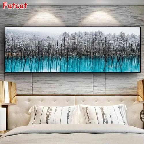 Nordic Snow Forest Abstract Large 5d Diamond Embroidery Painting puzzle Art,Full,square diamond painting Stranger Gift,PP2055