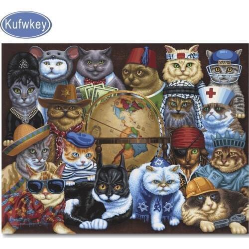Arts,Crafts & Sewing diamond mosaic full drill squar round diamond embroidery cats face 5d diamond painting rhinestones decor