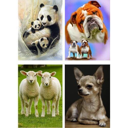 Full Square/Round Drill 5D DIY Diamond Painting Shepherd dog Bulldog Dachshund Diamond Embroidery Animal panda Home Decor FG1877