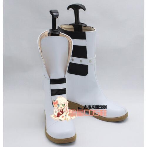 THE ANIMATION Tsukiuta Iku Kannazuki White Cosplay Shoes Boots X002