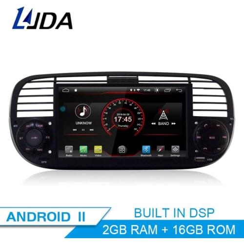 LJDA 1 Din Car Radio Android 10.0 Car DVD Player For FIAT 500 GPS Navigation Stereo WIFI Multimedia Canbus Buit in DPS Stereo