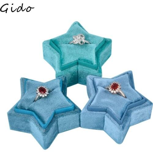 Velvet Jewelry Box Gift Box Container Wedding Star Ring Box Ring Case Earrings Holder For Jewelry Display Packaging