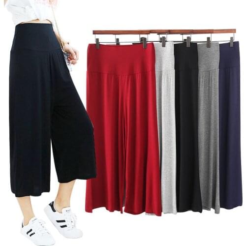 Modal Wide Leg Pants Women Trousers Summer High Waist Pant New Oversized Loose Casual Female Trouser Streetwear Plus Size