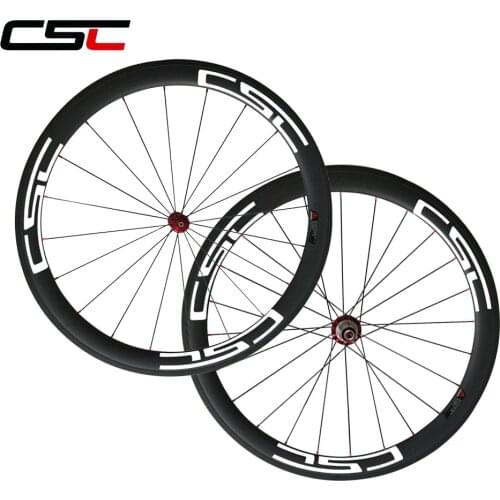 CSC U Shape Straight Pull 700C Clincher Carbon 50mm Wheels 25mm Width with Powerway R36 Carbon Hubs sapim pillar 1420 spokes