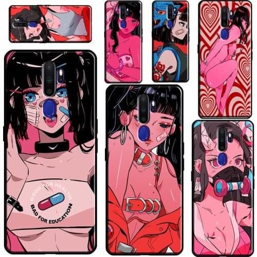 Anime Aesthetic Girl Case For OPPO A15 A83 A91 A93 A52 A72 A31 A53 A5 A9 2020 A1K A3S A5S F5 F7 Find X2 X3 Pro