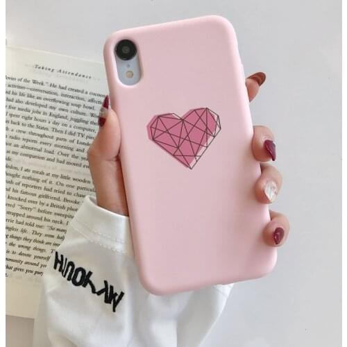 Phone Case For iPhone X XR XS Max 12 11 Pro Max for iphone 6s 7 8 Plus SE 2020 Cute Cartoon Love Heart Soft Silicone Cover Funda