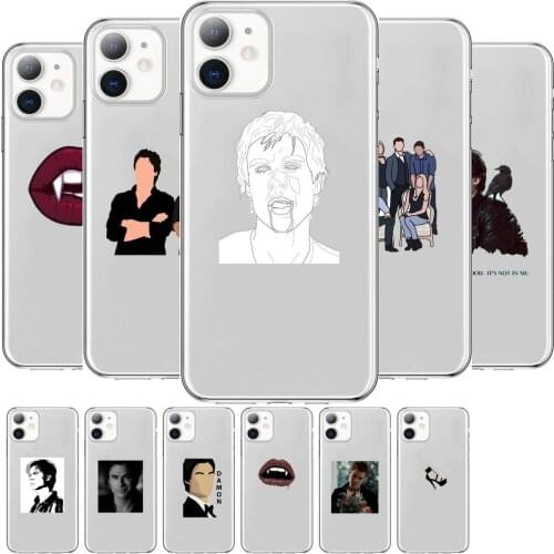 The Vampire Diaries Anime Style Phone Case cover For iphone 11 pro max Cases 12 8 7 6 s XR PLUS X XS SE 2020 mini Transparent