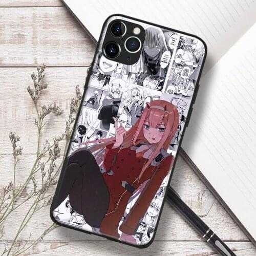 Zero Two 02 FRANXX anime Phone Case for iPhone 11 12 Mini Pro XS Max X XR 6 7 8 SE Plus Samsung Soft TPU Glass Cover Shell