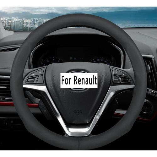Car Suede leather Steering-wheels Cover 38cm for Renault Clio Fluence Megane Laguna Scenic Espace Captur Kadjar Kaptur Koleos