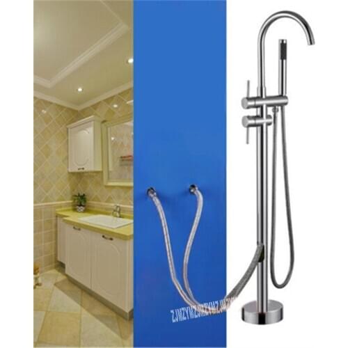 Household Bathtub Faucet Set High-quality Floor Standing Bathtub Faucet Dual Handle Vertical Bathtub Filler Faucet A-type 1150mm