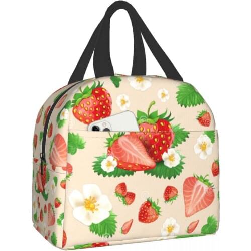 Fruit Functional Pattern Cooler Lunch Box Fruit Portable Lunch Bag Thermal Food Picnic Lunch Bags For Women Kids