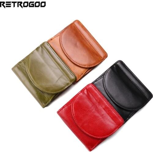 RETROGOO Genuine Leather Female Wallet Fashion Coin Purse For Girls Portemonnee Lady Wallet Money Bag Card Holder Mini Cartera