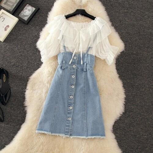 Single / suit female summer new small fresh foreign word shoulder jacket strap skirt fashion two-piece Korean fashion elegant