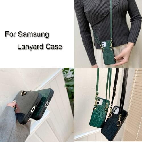 Leather Texture Lanyard Case For Samsung Galaxy A50/A50S/A30S A30/A20/A205/A305/M10S A40 A10 M30/A40S M20 A9 2018/A9s M10 Case