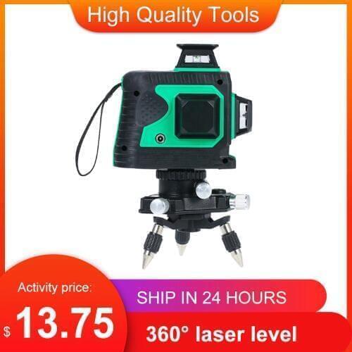 AK435 3D laser level 12 laser levels Lines self-leveling 360° laser level building laser light and tripod for laser level
