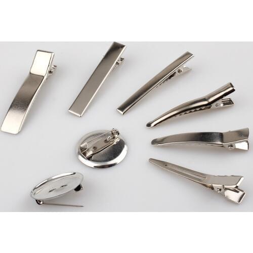 100pcs/lot Silver DIY Metal Prong Alligator Hairgrips/Brooch for Women Hair Ornaments/Girls Hair Accessories/Hair Clips/Corsage