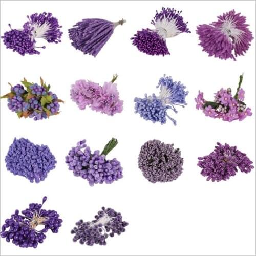 Multicolor simulation flower Mixed Plant Flower Cherry Stamen Berries Bundle DIY Christmas Wedding Cake Gift Box Wreaths Decor