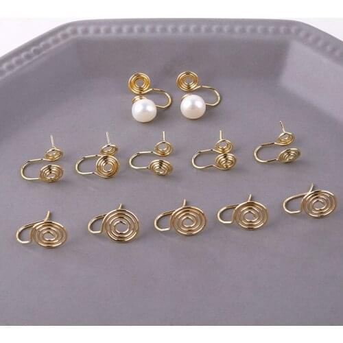 6pcs Copper-plated 2020 Fashion Earrings No Piercing mosquito coil ear clip earrings for Women Female DIY jewelry accessories